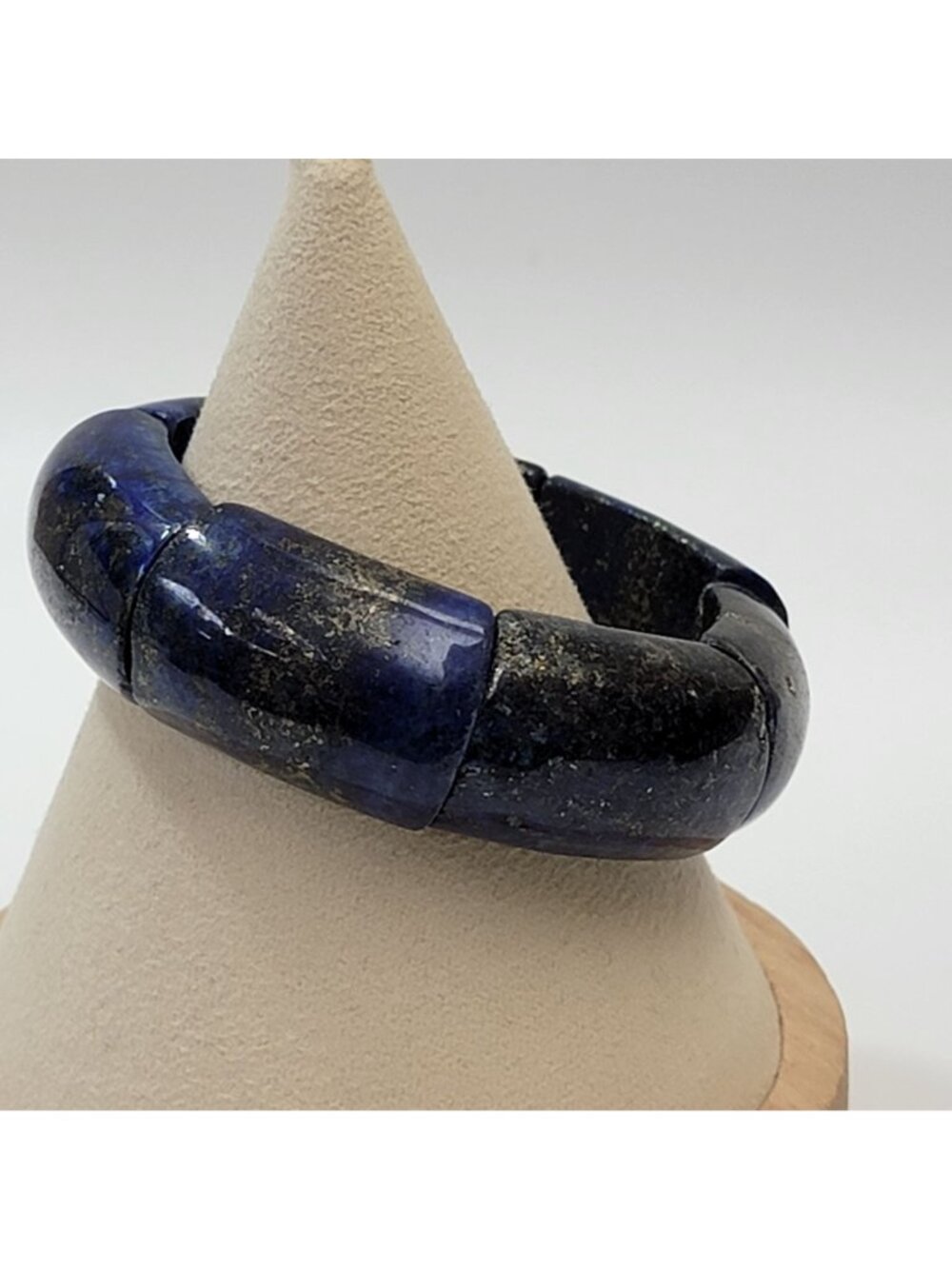 Natural Blue Lapis Lazuli Stretch Bracelet - Picture 2 of 6